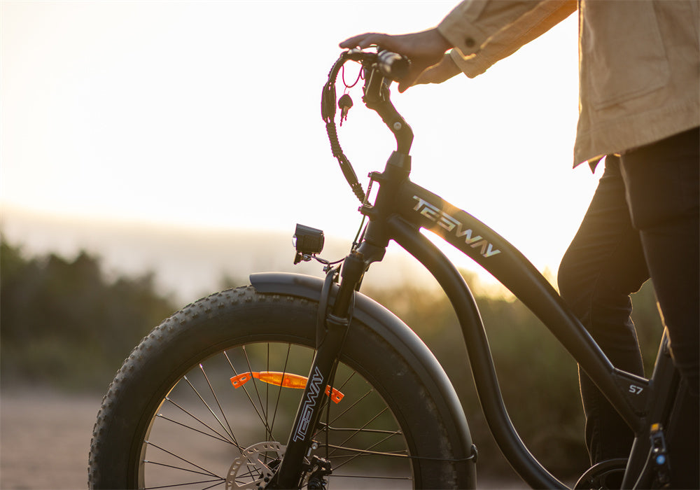 Black Tesway s7 fat tire electric bike