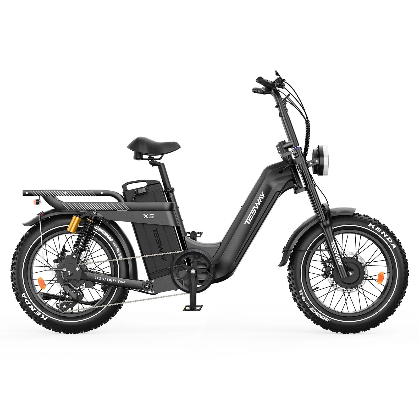 TESWAY X5 AWD Step-Thru E-Bike – Easy Mount 3600W Dual Motor