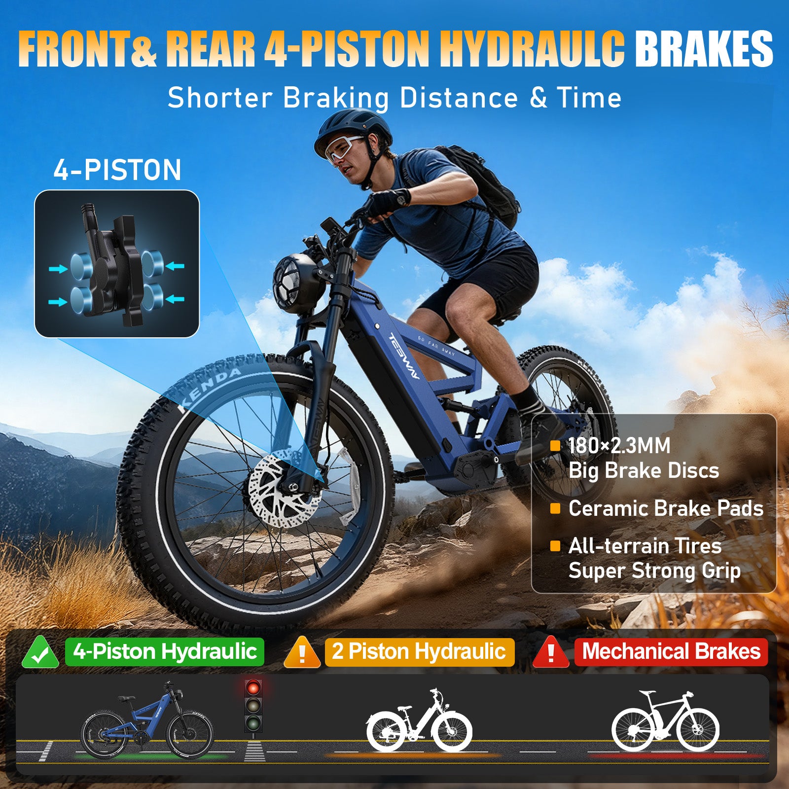 TESWAY X9 AWD - 4000W Dual Motors Electric Mountain Bike