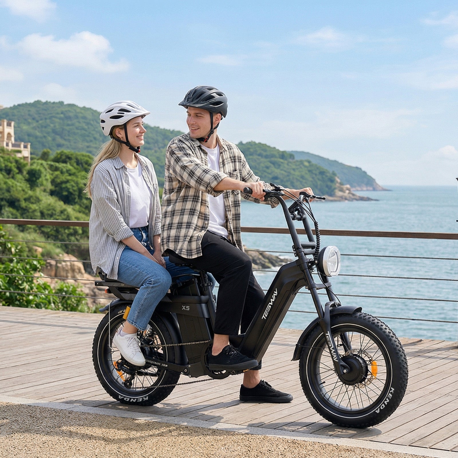 TESWAY X5 AWD Step-Thru E-Bike – Easy Mount 3600W Dual Motor