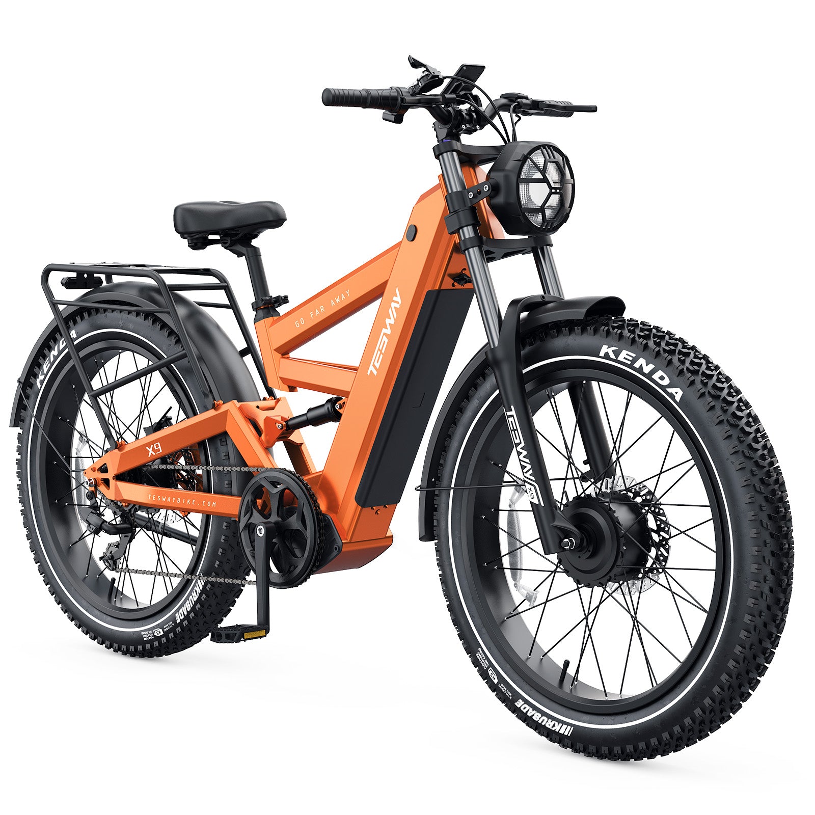 TESWAY X9 AWD with Rear Rack - 4000W Dual Motors Electric Mountain Bike