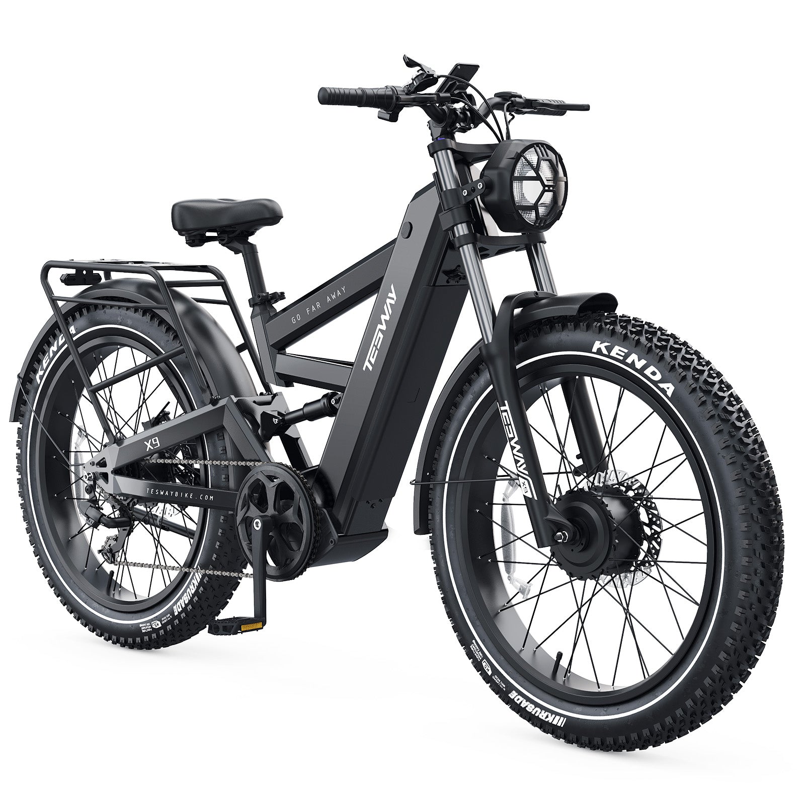 TESWAY X9 AWD with Rear Rack - 4000W Dual Motors Electric Mountain Bike
