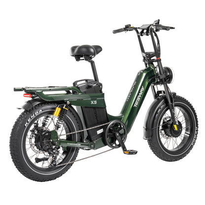 TESWAY X5 AWD Step-Thru E-Bike – Easy Mount 3600W Dual Motor
