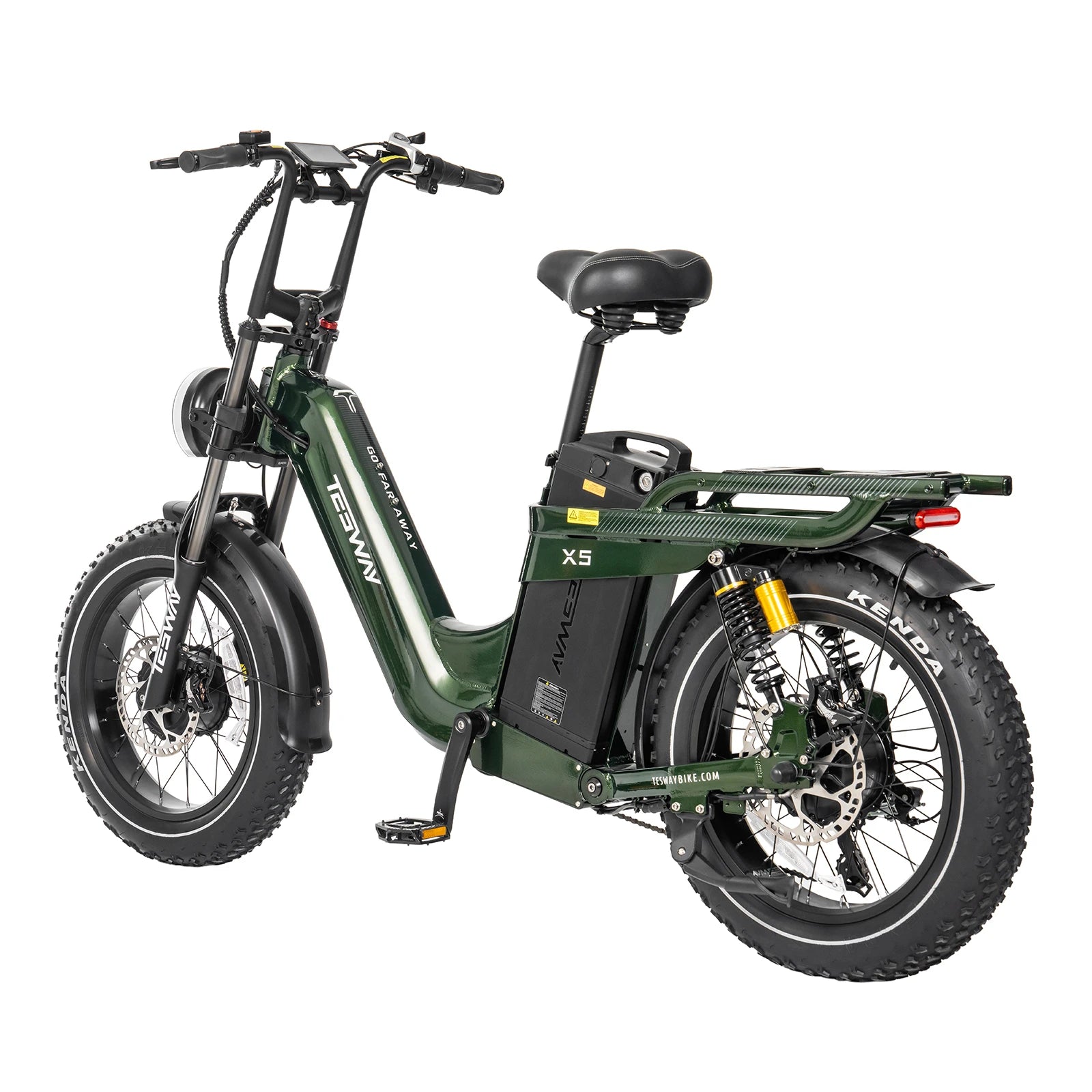 TESWAY X5 AWD Step-Thru E-Bike – Easy Mount 3600W Dual Motor