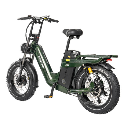 TESWAY X5 AWD Step-Thru E-Bike – Easy Mount 3600W Dual Motor