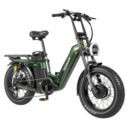 TESWAY X5 AWD Step-Thru E-Bike – Easy Mount 3600W Dual Motor