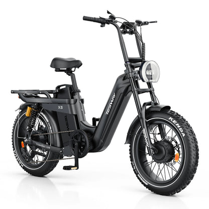 TESWAY X5 AWD Step-Thru E-Bike – Easy Mount 3600W Dual Motor
