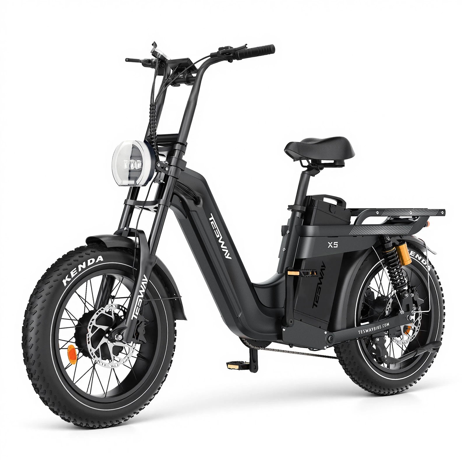 TESWAY X5 AWD Step-Thru E-Bike – Easy Mount 3600W Dual Motor