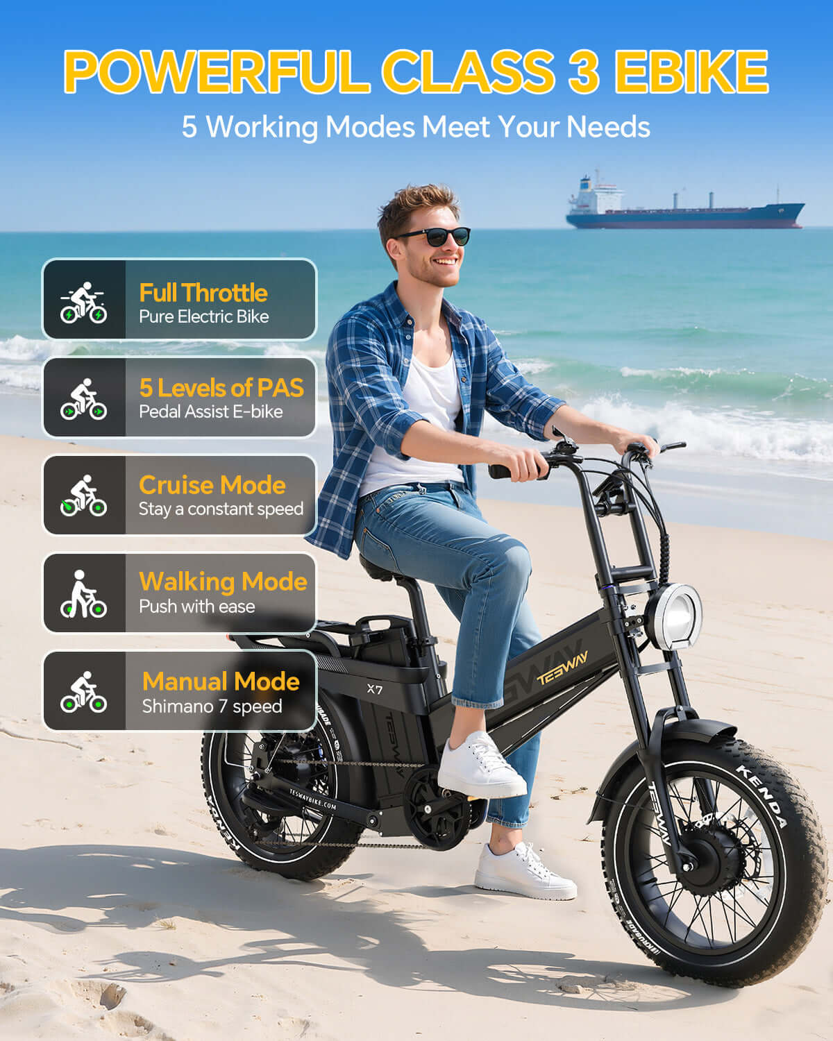 TESWAY X7 AWD – 3000W Dual Motor 200NM Torque