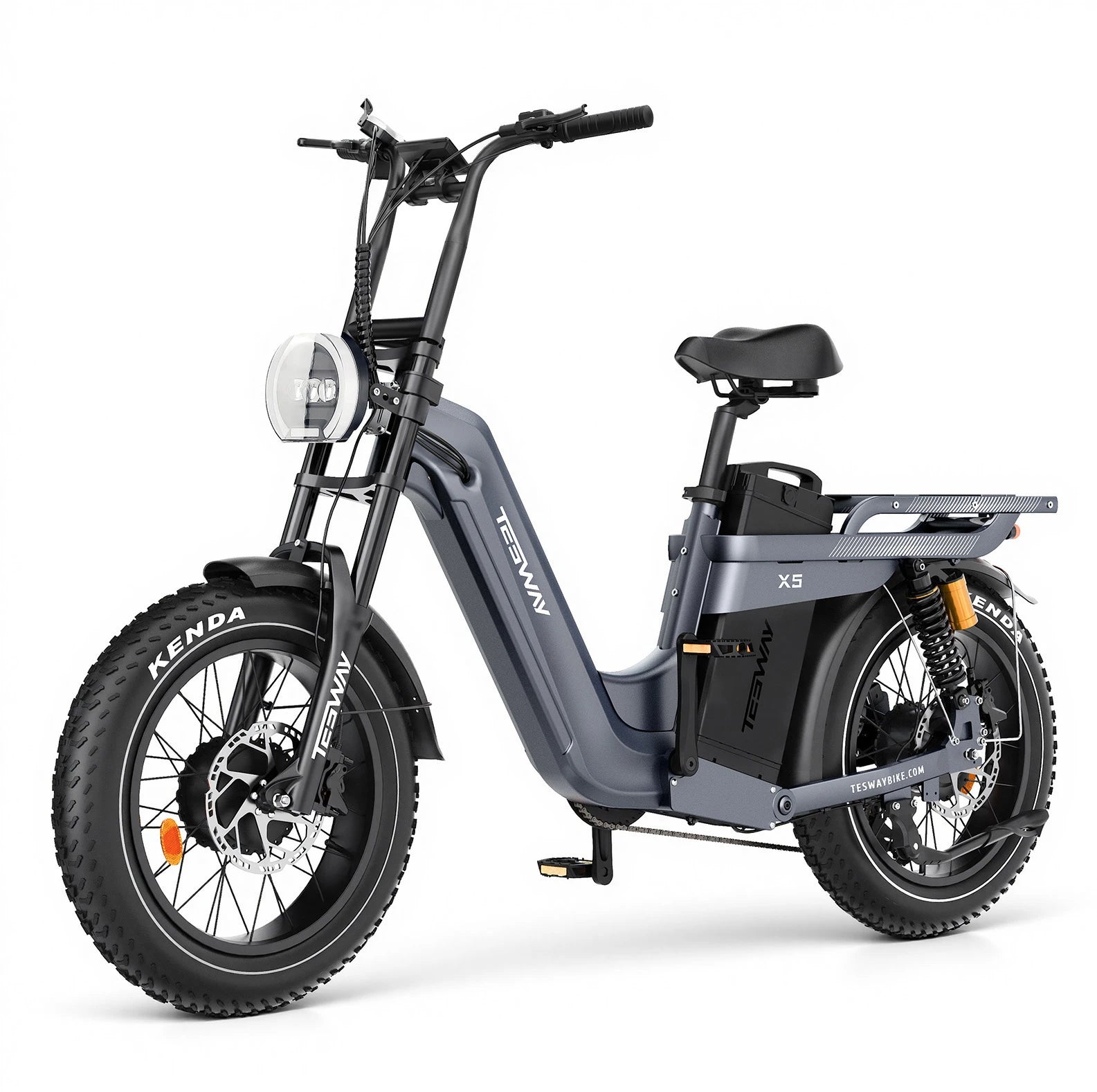TESWAY X5 AWD Step-Thru E-Bike – Easy Mount 3600W Dual Motor