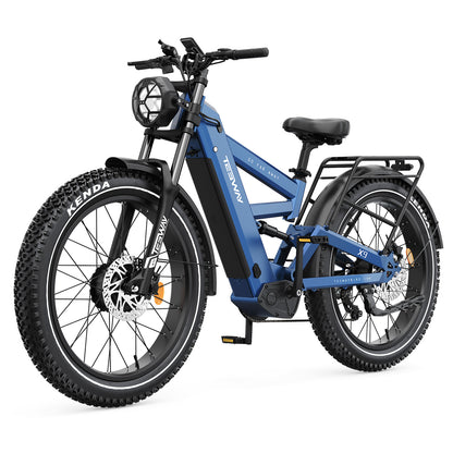 TESWAY X9 AWD with Rear Rack - 4000W Dual Motors Electric Mountain Bike