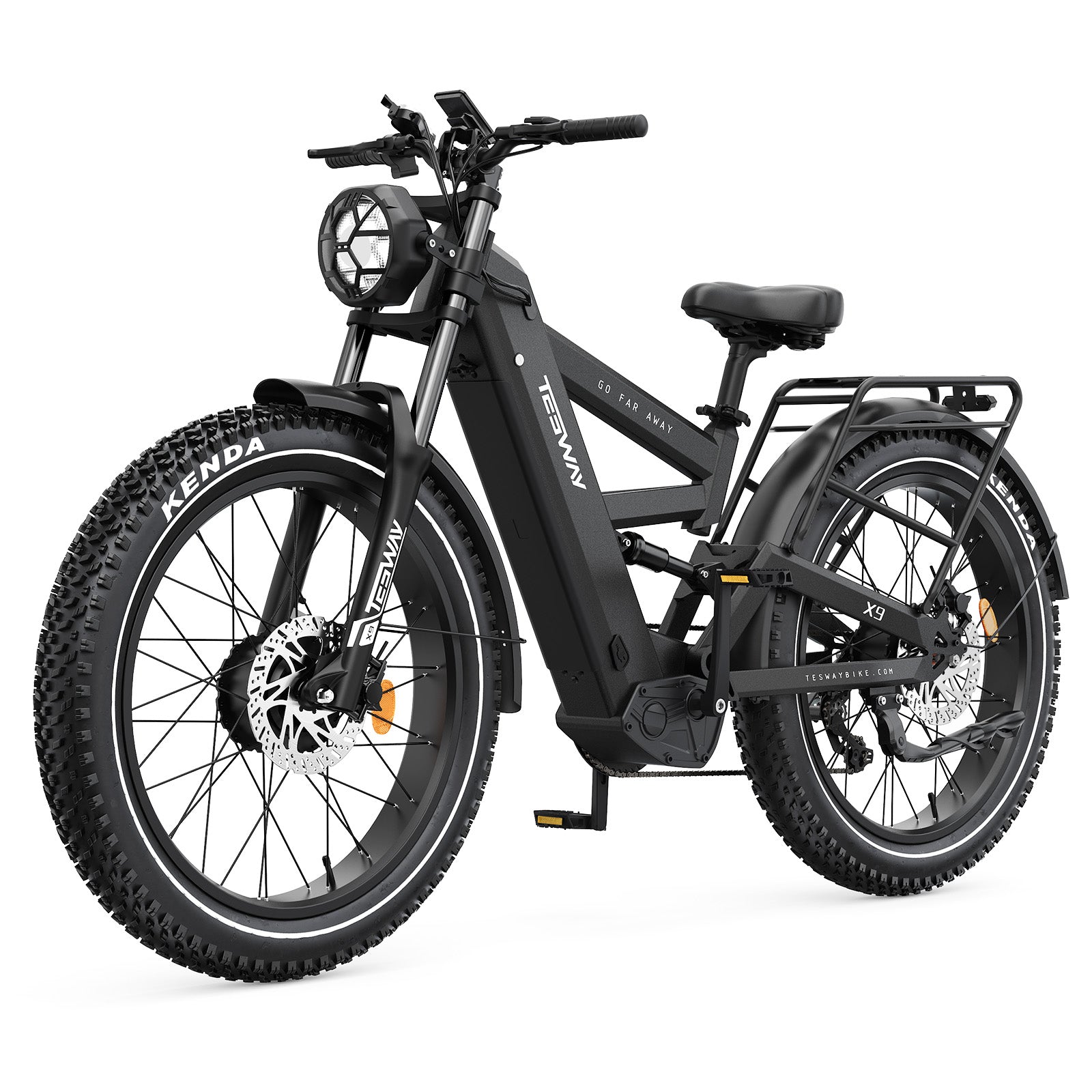 TESWAY X9 AWD with Rear Rack - 4000W Dual Motors Electric Mountain Bike